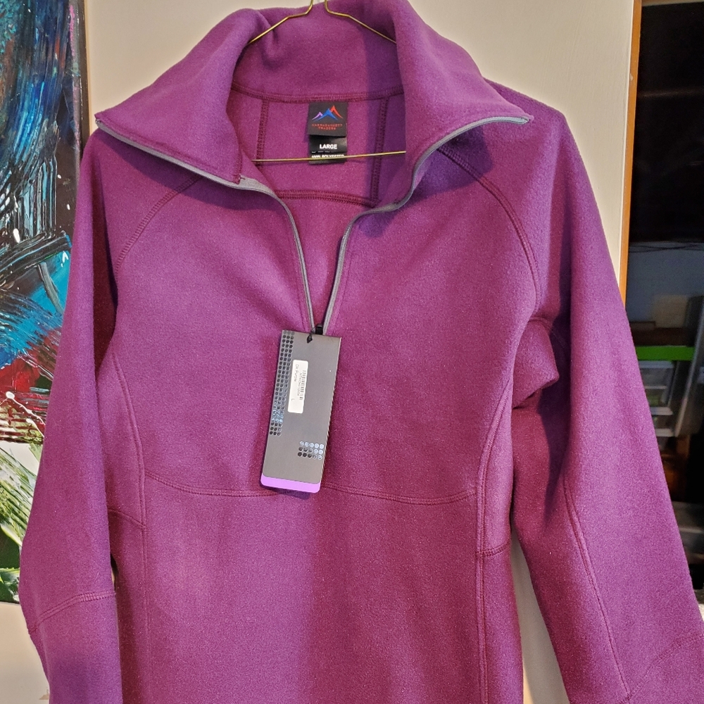 Narragansett Traders Women's Fleece Pullover Purple 1/2 Zip sz Large NWT